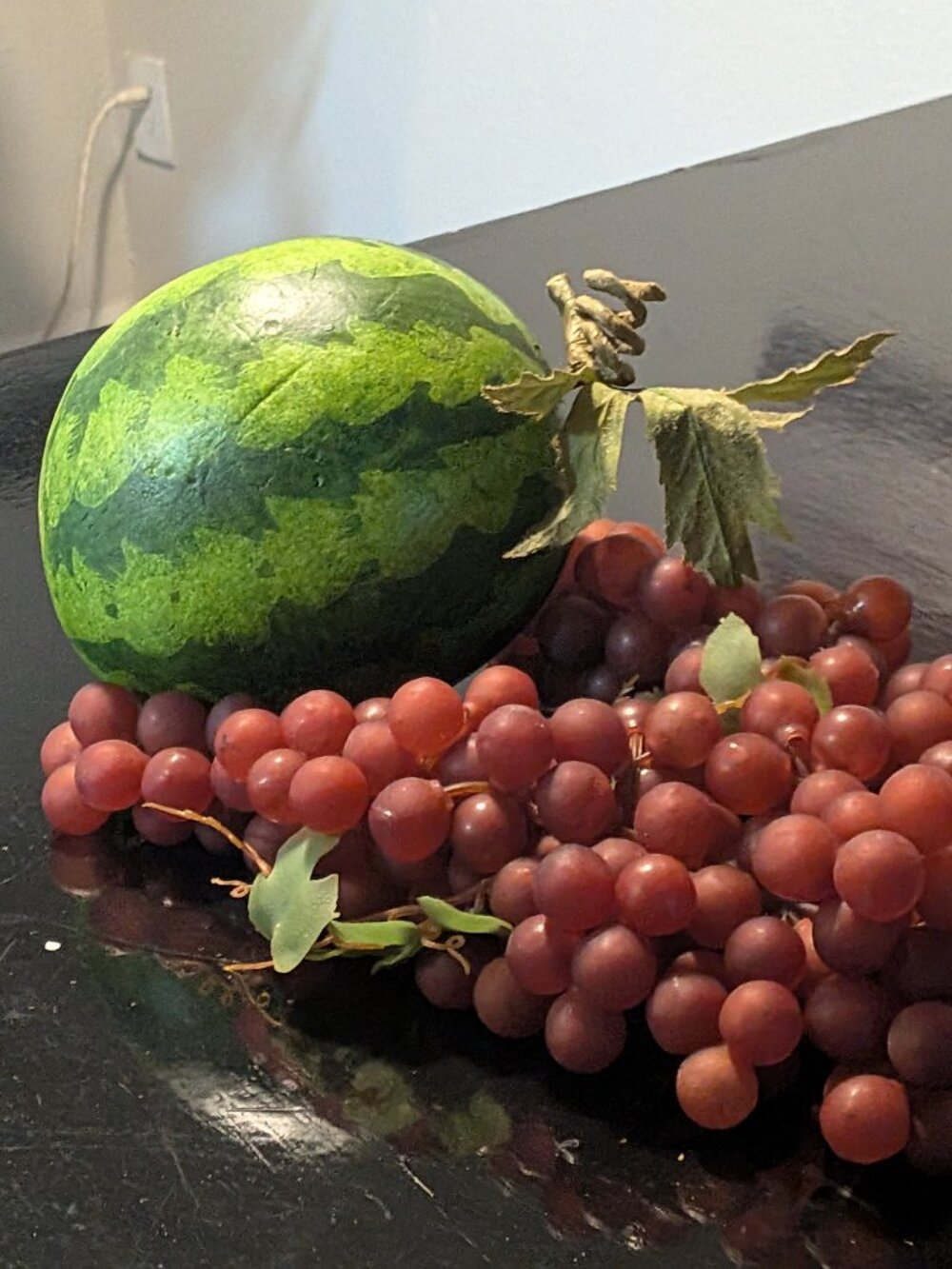 Vintage Faux Fruit Lot Red Grapes Watermelon Kitchen Table Decor